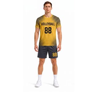 Uniforme de Voleibol con Camuflaje Digital Naranja y Gris, Sublimado, de Poliéster Premium, Duradero y Transpirable - Product Image 5