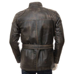 Chaqueta de Cuero Genuino para Hombre, Estilo Urbano, Cuello Alto, Impermeable, Cortavientos, Transpirable y Ligera para Invierno - Product Image 5