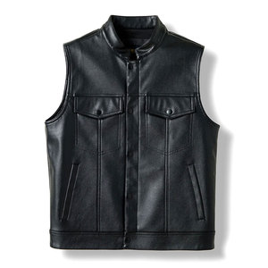 Nouveau design, gilet de motard en cuir respirant sans manches pour homme, vente chaude, haute qualité, toutes saisons - Product Image 1