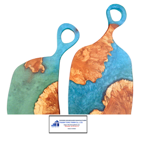 Bandeja de madera caliente para parejas con asa, de epoxi mixto, multiforma, ecológica, antibacteriana, apta para alimentos, hecha en Vietnam - Product Image 1
