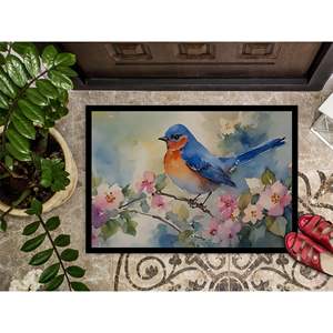 Bluebird Non-Slip Washable Low Pile <b>Doormat</b> 24H X 36W Indoor/Outdoor Front Door Mat for Entryway Blue Color - Product Image 3