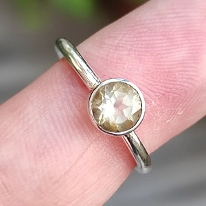 Citrine 925 Sterling Silver <b>Boho</b> Statement Promise <b>Ring</b> for Women Yellow Gemstone 8 mm Round November Birthstone Month - Product Image 5