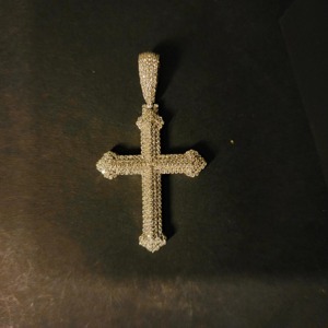 VVS Moissanite Iced Out Criss Cross Pendant Hip Hop Pendant Pass Diamond <b>Tester</b> Christian Faith Pendant Religious Faith Jewelry - Product Image 1