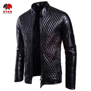 Chaqueta de Cuero Genuino para Hombre, Logotipo Personalizado, Color Sólido, Calidad Premium, Tallas Grandes, Servicio OEM ODM - Product Image 3