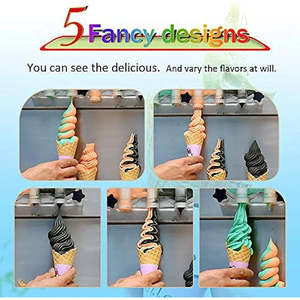 Máquina para Hacer Helados de Yogur Congelado con 5 Sabores de Frutas Mixtas, Dispensador Transparente Refrigerado con Tanques Superiores - Product Image 6