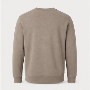 Sweat-shirt personnalisé pour homme, coupe droite classique, col rond classique avec insert en V tonal, en coton pêche, tissu éponge, MCRW-0035 - Product Image 2