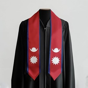 Estola de satén para graduación - Bufanda de graduación de 72 pulgadas con diseño de bandera nacional, tipo de tela: satén - Product Image 2