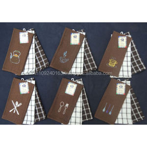 Toallas de cocina de algodón impresas para servir comida, secado de platos, limpieza para uso diario - Product Image 1