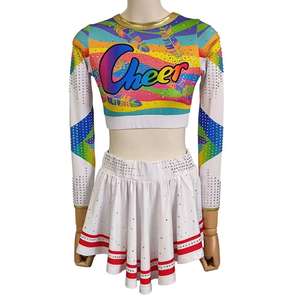 Uniformes de cheerleading colorés de haute qualité en gros, vêtements d'équipe pour filles et adultes pour les spectacles scolaires - Product Image 5