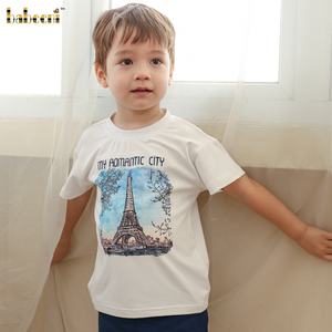 Babeeni ODM OEM Garçons Enfants Ensemble de Vêtements T-shirt Brodé Smocké 100% Coton Polaire OEKO-TEX Certifié BC1375 - Product Image 3