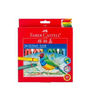 Faber Castell 122712 12/24/36/48สี/ชุดชุดสีพาสเทลน้ำมันกลมนิ่มหกเหลี่ยมสำหรับระบายสีอุปกรณ์งานศิลปะสำหรับเด็ก