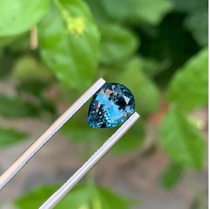 Topacio Azul de Londres Natural, Corte Facetado en Forma de Pera, Cabujón de Topacio Azul para Anillo DIY, Joyería con Gemas - Product Image 1