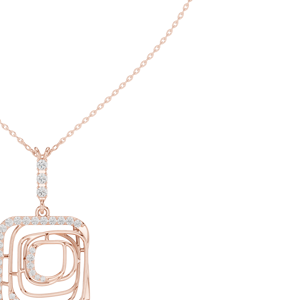Collier pendentif en moissanite plaqué argent, chaîne à maillons carrés en spirale creuse pour femmes et hommes - Product Image 5