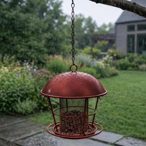 Mangeoire à oiseaux en cuivre au design moderne, faite à la main, pour jardin extérieur, boîte de rangement pour aliments, bols à nourriture, mangeoires, abreuvoir pour oiseaux - Product Image 1