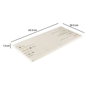 Luxury White Marble Classic Serving Tray Gold Star Inlay Dishwasher Safe Portable Jewelry Storage Dining <b>Table</b> Kitchen Counter - Product Image 5