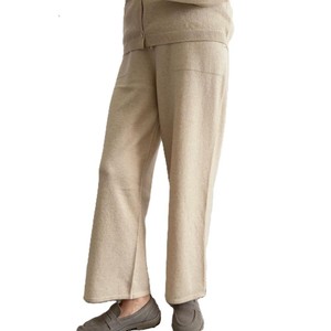 Pantalon large en cachemire tricoté personnalisable, faible MOQ, vente en gros OEM - Product Image 2