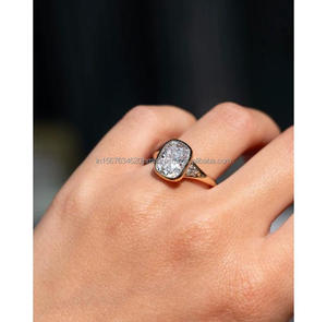 IGI/GIA Lab Grown Cut Diamond Vintage 14k Yellow Wedding/Engagement Ring Unisex Fine White Gold <b>for</b> Anniversary Party-Worthy - Product Image 3