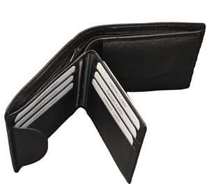 <b>Men's</b> Genuine Leather Bifold <b>Wallet</b> with Multi-Card Slots and Fold Closure Minimalist Design Short Size - Product Image 4