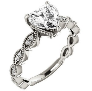 Anillo de Lujo con Moissanita Geométrica en Forma de Corazón de 7mm, Engaste de Garras, Plata de Ley 925, para Compromiso, Boda, Fiesta Nupcial, Solitario, Promesa - Product Image 2