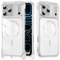 Funda Magnética Transparente para iPhone 16 15 14 13 - Carcasa de PC Transparente a Prueba de Golpes de 360°