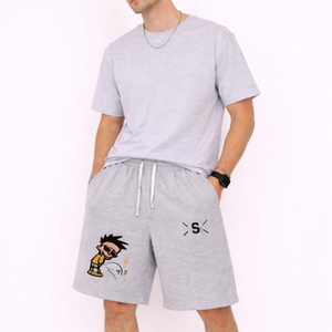 Shorts Bermuda Décontractés d'Été pour Hommes 100% Coton Taille Mi-Haute avec Cordon de Serrage Séchage Rapide Respirant Couleur Unie Conception Logo Personnalisé OEM - Product Image 2