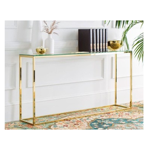Mesa Consola de Diseño Único, Chapada en Oro, para Pasillo, Hotel u Oficina, Fabricación India - Product Image 6