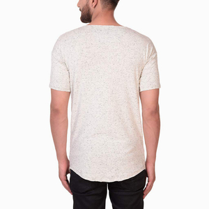 <b>Men's</b> <b>Longline</b> <b>T</b> <b>Shirt</b> Custom Crew Neck Streetwear 100% Cotton Tee Wholesale Supplier Extended Length <b>T</b> <b>Shirt</b> Patch On Left Side - Product Image 4