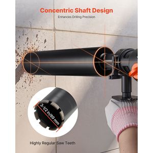 Punta per trapano a corona da 3 1/2 pollici, profondità 14 pollici, filettatura interna 1 1/4-7, tecnologia di saldatura ad alta precisione per foratura a umido - Product Image 6