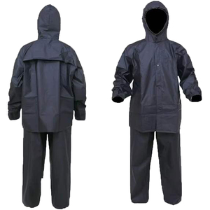 Unisex Navy Blue Waterproof Rain Suit Full Sleeve Polyester Jacket Pants Set All Seasons Outdoor Wear High quality - Product Image 4
