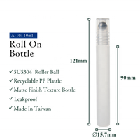 En stock – Flacon roll-on de 10 ml, haut, pour échantillons de déodorant et de parfum, avec embout métallique et plastique, idéal pour les huiles essentielles