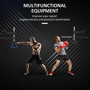 Barra de Boxeo Negra con Bola de Golpeo Giratoria de 360 Grados, Soporte de Pared, Entrenador de Reflejos de Boxeo, Equipo de Gimnasio en Casa - Product Image 3