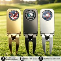 Marqueur de balle de golf et outil de réparation de divots, ensemble en métal à une seule pointe personnalisable avec logo, pour marqueur de balle et outil de réparation de divots
