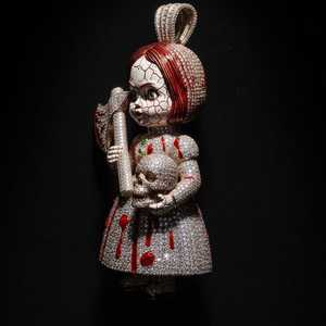 Moissanite Bloody Gothic Doll Cartoon Character Pendant Hip Hop Party Gift 925 <b>Silver</b> For Fine Jewelry Pendants & <b>Charms</b> - Product Image 5