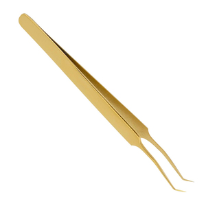 Pinzas para Pestañas de Punta Puntiaguda de Diseño Personalizado, Pinzas de Acero Metálico de Color Dorado Completo, Pinzas para Pestañas de Belleza con Tamaño Personalizado - Product Image 3