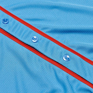 Camiseta de Béisbol Azul Claro para Hombre, Manga Corta, Cuello en V, Malla de Poliéster que Absorbe la Humedad, Ropa Deportiva, Corte Regular para Adultos - Product Image 5