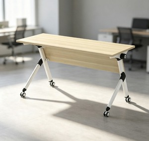 Table de formation moderne pliable en mélamine avec pieds en V, gain de place, mobilier scolaire polyvalent pour écoles, hôpitaux, ateliers AY - Product Image 1