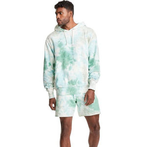 Ensemble de survêtement à capuche et short à manches courtes pour homme, imprimé avec logo personnalisé, 100% coton, léger et respirant - Product Image 1