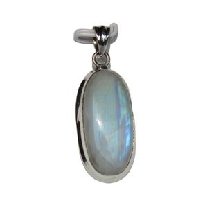 Colgante hecho a mano de Plata de Ley 925 de alta calidad, cabujón ovalado de piedra lunar con ajuste de bisel, joyería de piedras preciosas - Product Image 6