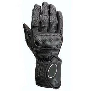 Guantes de Motocicleta de Cuero Negro para Hombre, Transpirables, para Todas las Estaciones, Diseño de Dedos Completos - Product Image 5