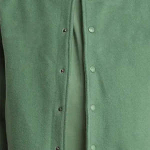 Veste universitaire verte pour homme, col montant, manches classiques, couleur unie, polyester, vêtement d'extérieur décontracté, pour l'automne - Product Image 5