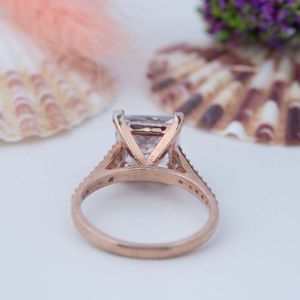 Bague de fiançailles en argent sterling 925 avec moissanite taille radiant 10*14mm, grande taille, pour femme, bijoux fins - Product Image 3