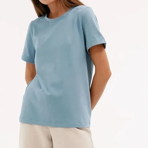 High Quality <b>Women</b> Streetwear Fashionable Jersey T-Shirts Short Sleeves Summer 100% Cotton Breathable Eco-Friendly Appliques - Product Image 6