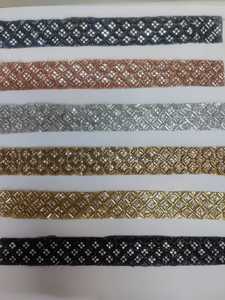 Shiny Diamond Stone Lace <b>Trimming</b> Exquisite <b>Beaded</b> Crystal Embroidery Border For Evening Gown Fashion Apparel Factory Bulk Order - Product Image 2