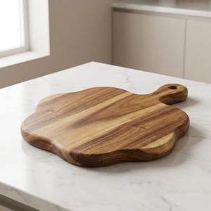 Planches à découper en bois d'acacia pour la cuisine, lot de 3, surface lisse, plateau de service en bois massif avec support - Product Image 1