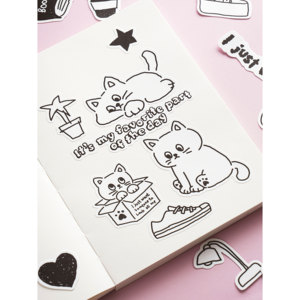 Comprare 30 adesivi decorativi scultura in bianco e nero - Product Image 1