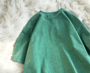 Unisex 100% Cotton Heavyweight <b>Acid</b> Wash T-Shirts Boxy <b>Drop</b> Shoulder Oversized Vintage Look Solid Long Loose Autumn - Product Image 3