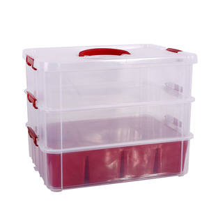 Caja de almacenamiento de plástico transparente de 3 capas, caja de juguetes con 9 compartimentos para supermercado, caja de almacenamiento para niños - Product Image 6