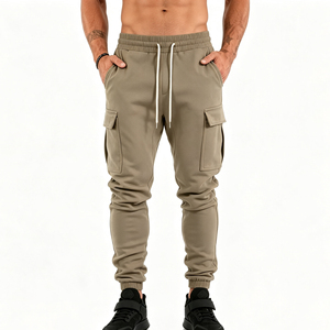 Pantalones Deportivos Casuales para Hombre, Estilo Cargo Jogger, Cintura Elástica, Múltiples Bolsillos, Sin Marca - Product Image 1