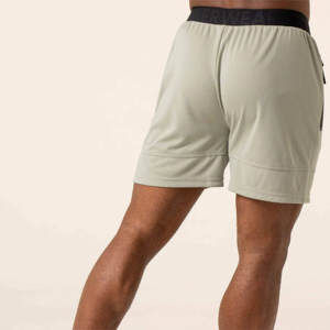 Men's Solid Color Cotton Bermuda Shorts <b>Mid</b> Waist Elastic Closure Casual Style with Pockets Breathable Woven Fabric - Product Image 5