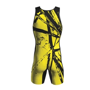 Vêtements de sport pour hommes, combinaisons de lutte en tissu respirant à compression, équipement d'entraînement de lutte, vente en gros - Product Image 3